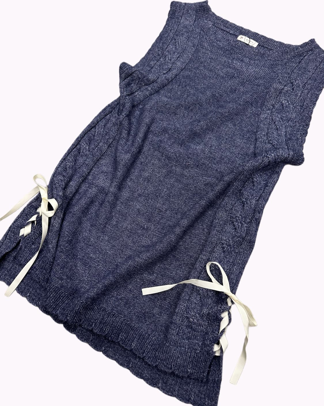 AXES FEMME navy lace-up wool vest 상품이미지3