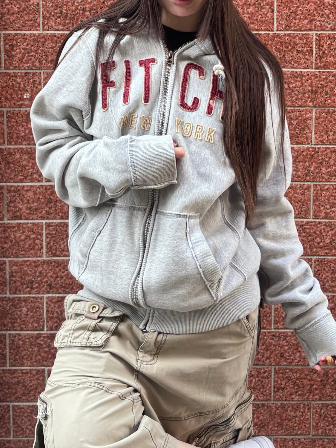 Abercrombie 뉴욕 로고 후드집업 상품이미지2