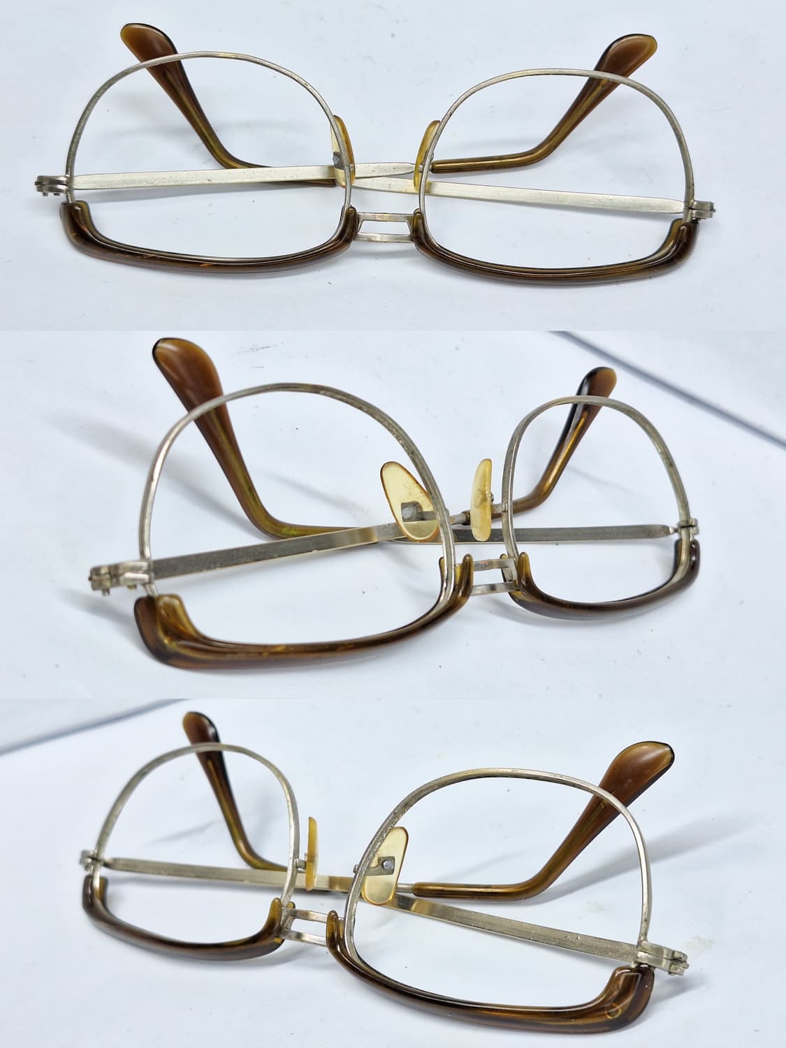 90s 일본 빈티지 브로우라인 슬림 하금테 안경테 55mm 클래식 앤틱  상품이미지2