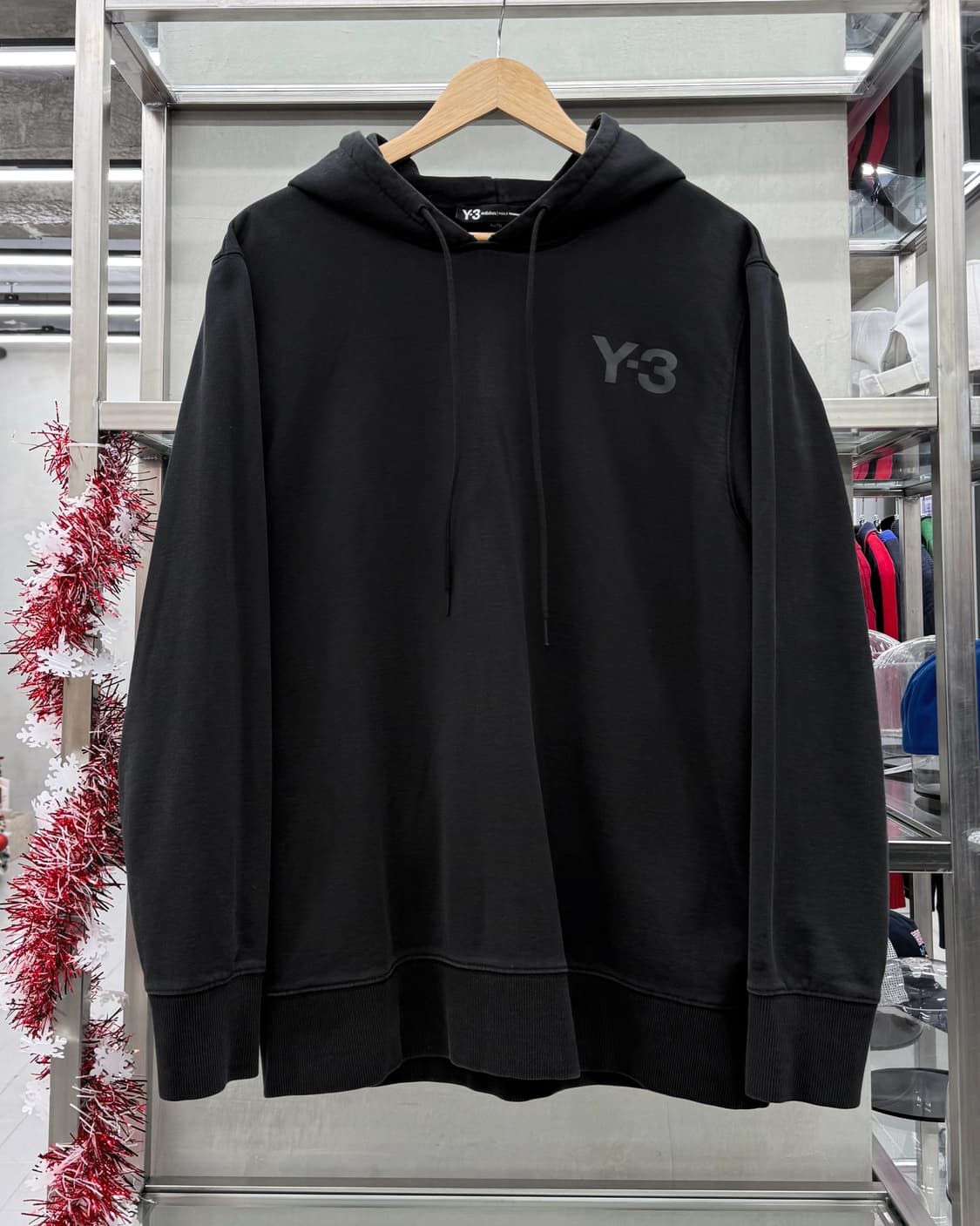 Y-3 요지 야마모토 베이직 로고 스웻 후디 상품이미지1