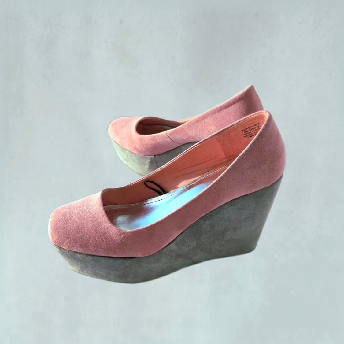 y2k Two-tone Suede-feel Chunky Wedges 상품이미지2