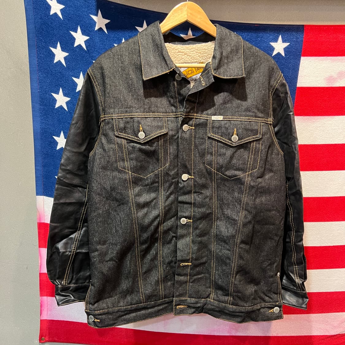 Tropical Hell 안감 양털 데님 가죽자켓 상품이미지1