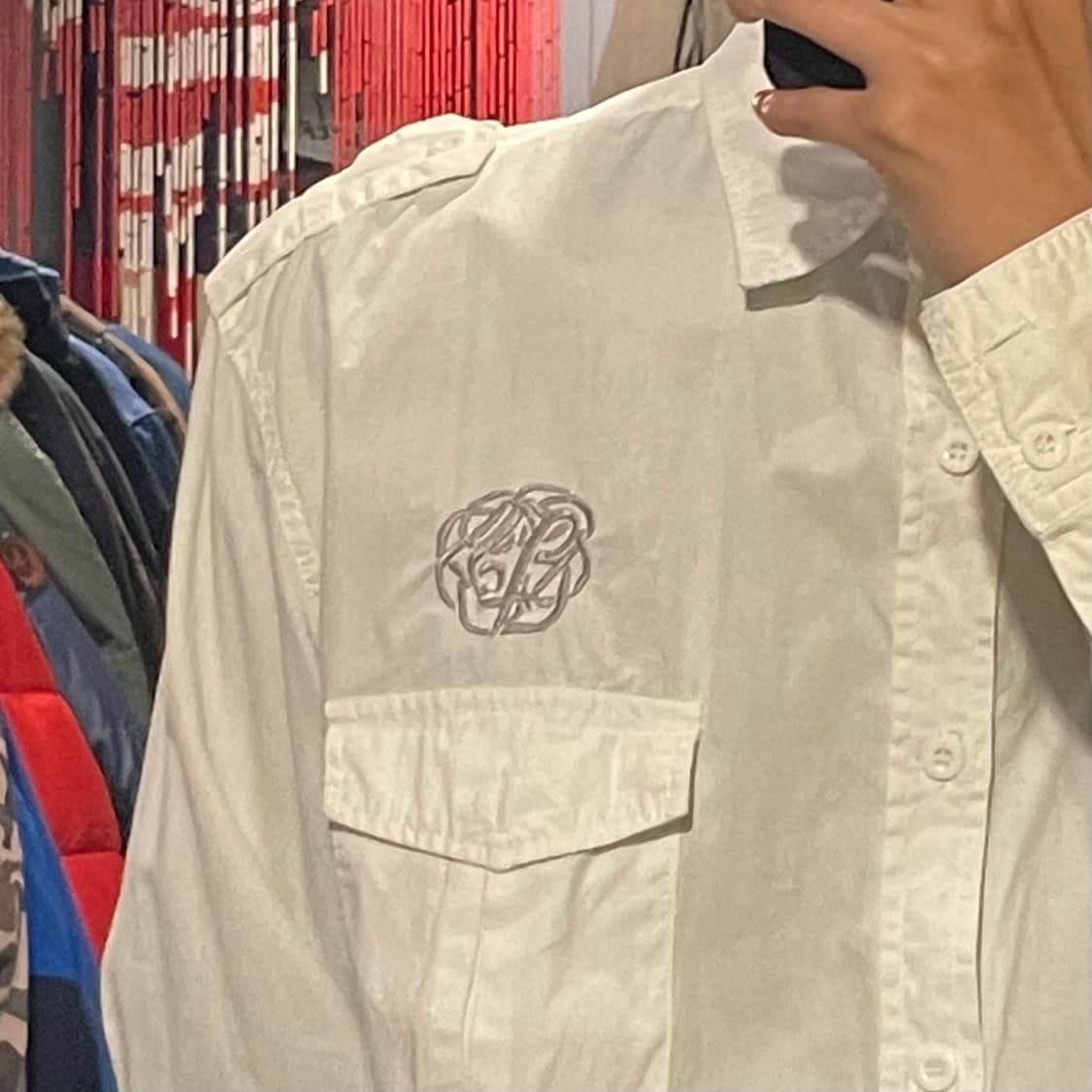 [IM] Rainbow 자수 화이트 셔츠 상품이미지5