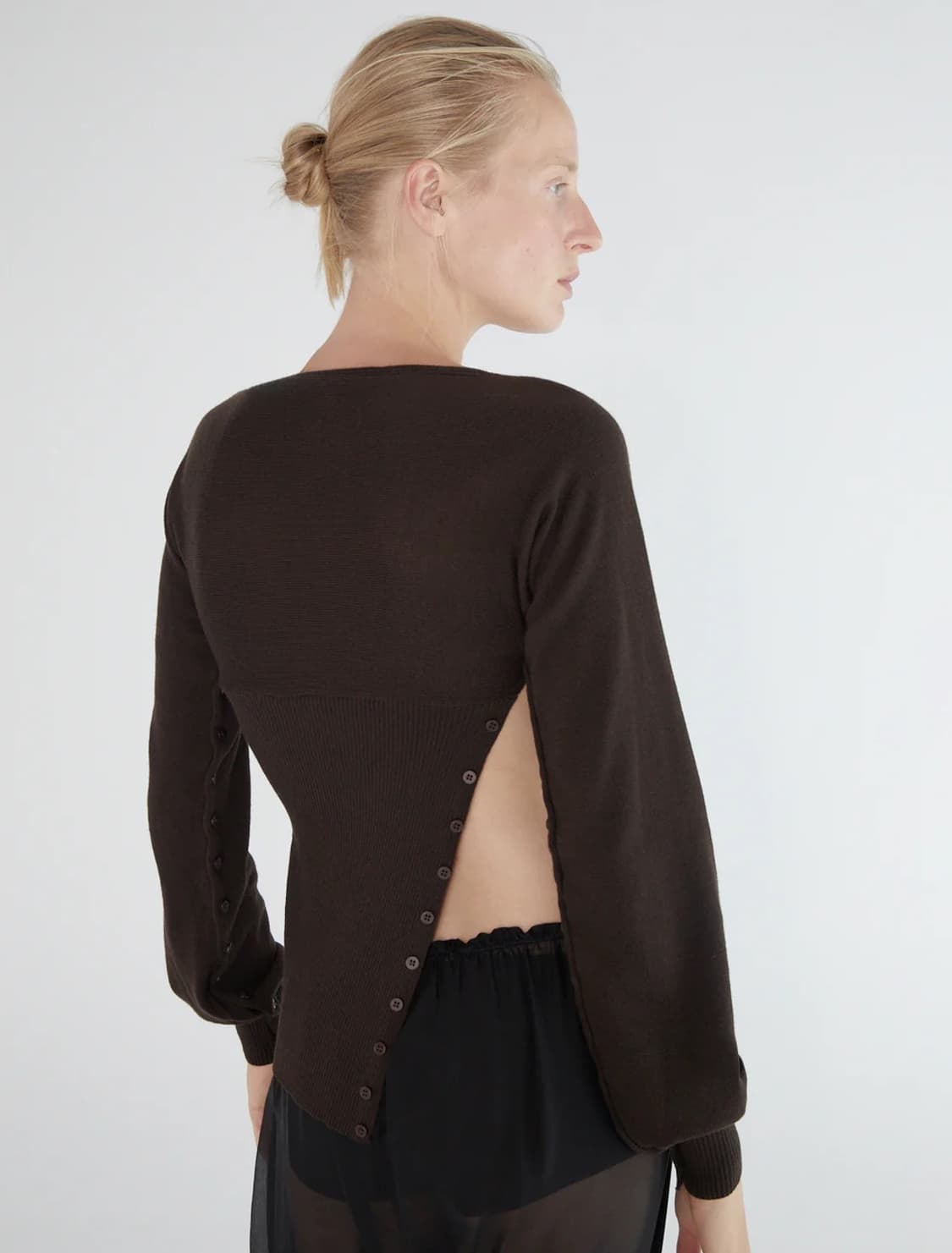 [S,M]팔로마울 Fa 버튼 니트/브라운 상품이미지8