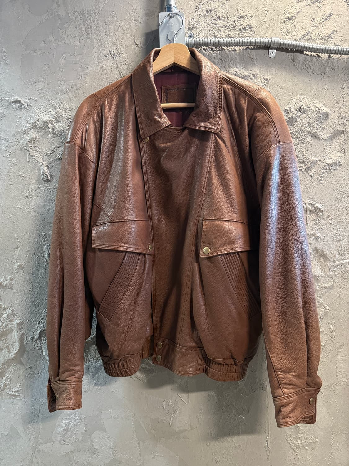 90년대 빈티지 사슴가죽 레더 워크 자켓 브라운 95 상품이미지1