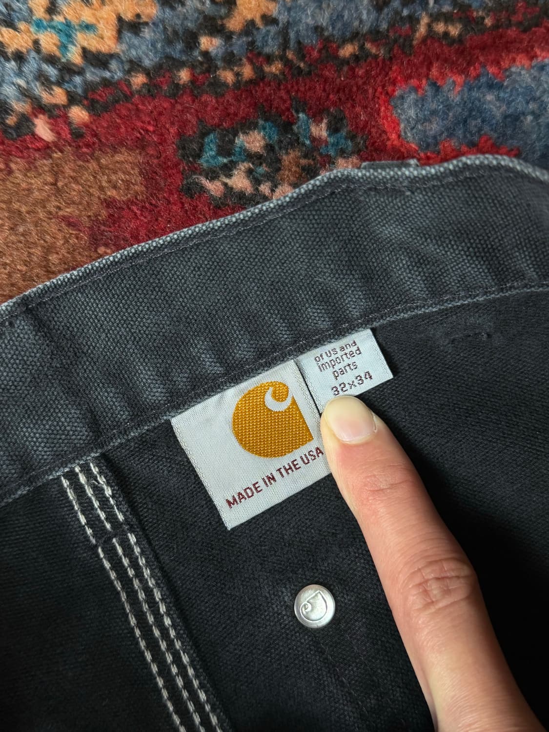 OG USA Made 칼하트 더블니 블랙 칼하트 B01 썩블니 상품이미지9