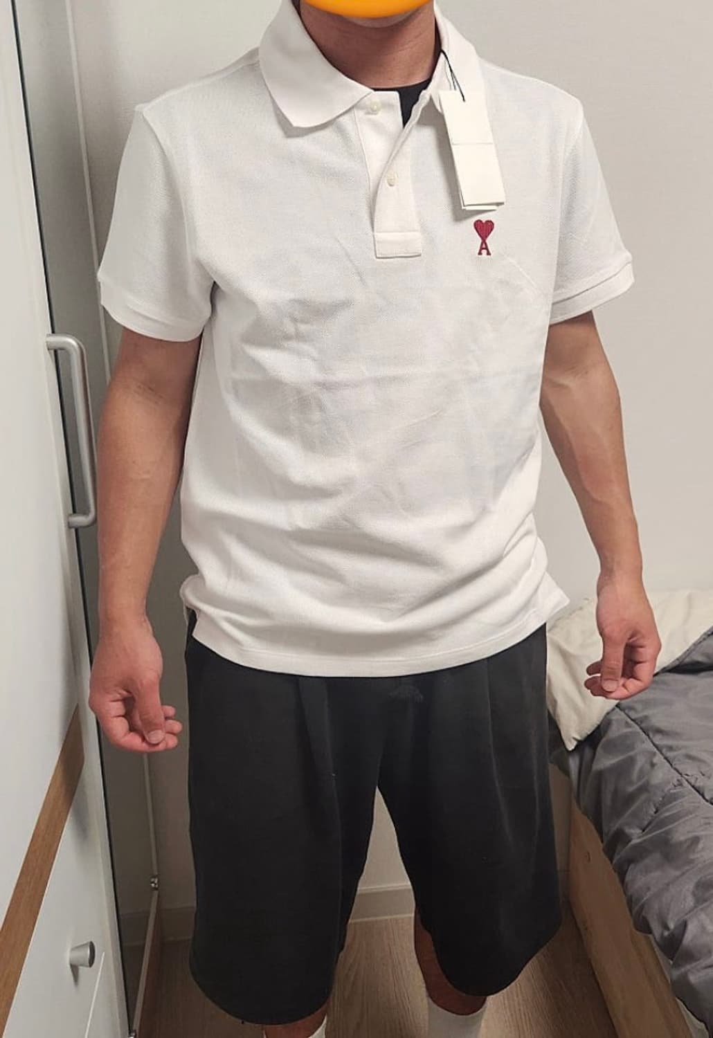 (새상품/정품)아미 스몰하트 반팔 카라티XL 상품이미지4