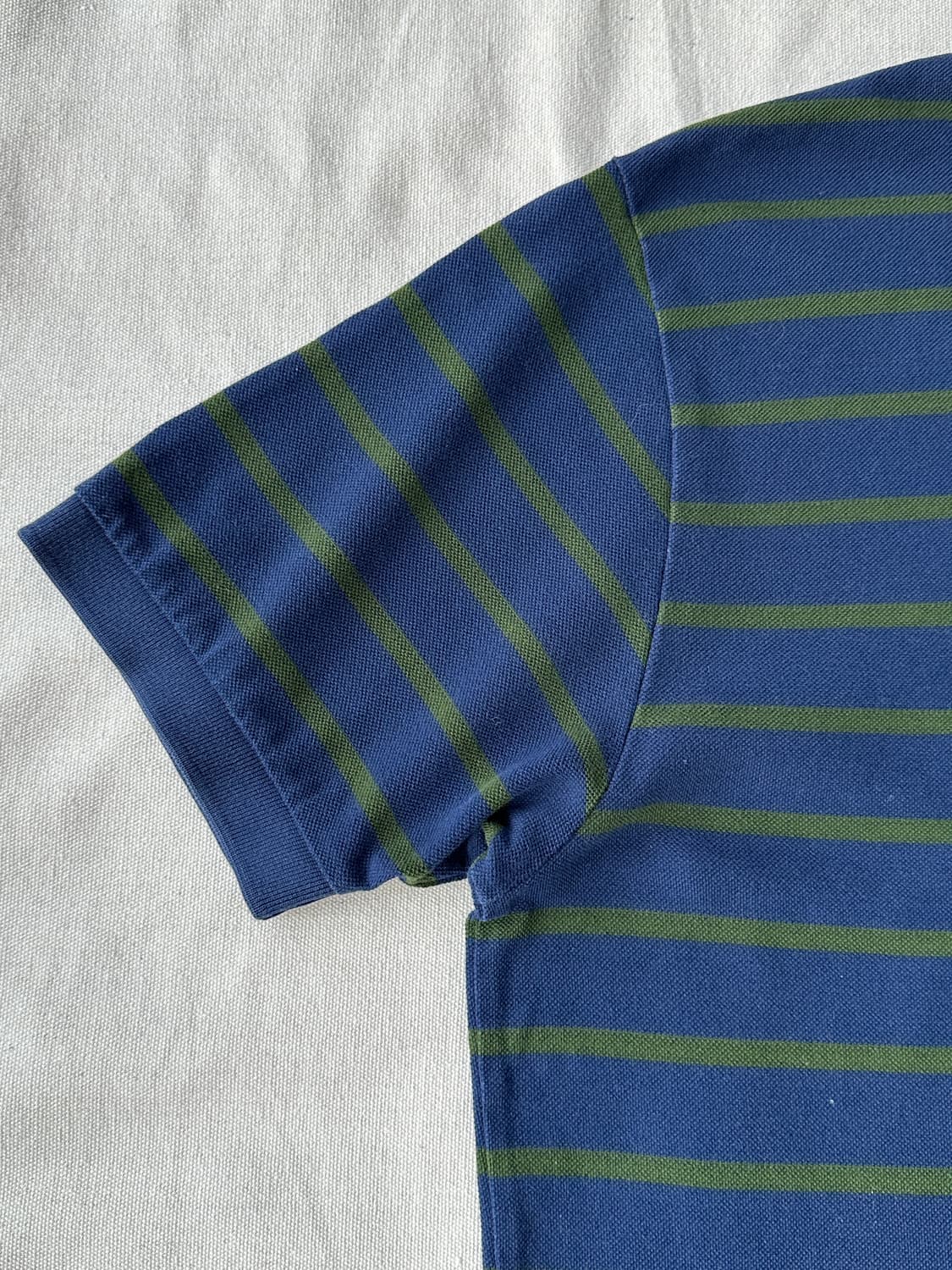 폴로 랄프로렌 네이비 올리브 스트라이프 피케 반팔 카라티 M 상품이미지4