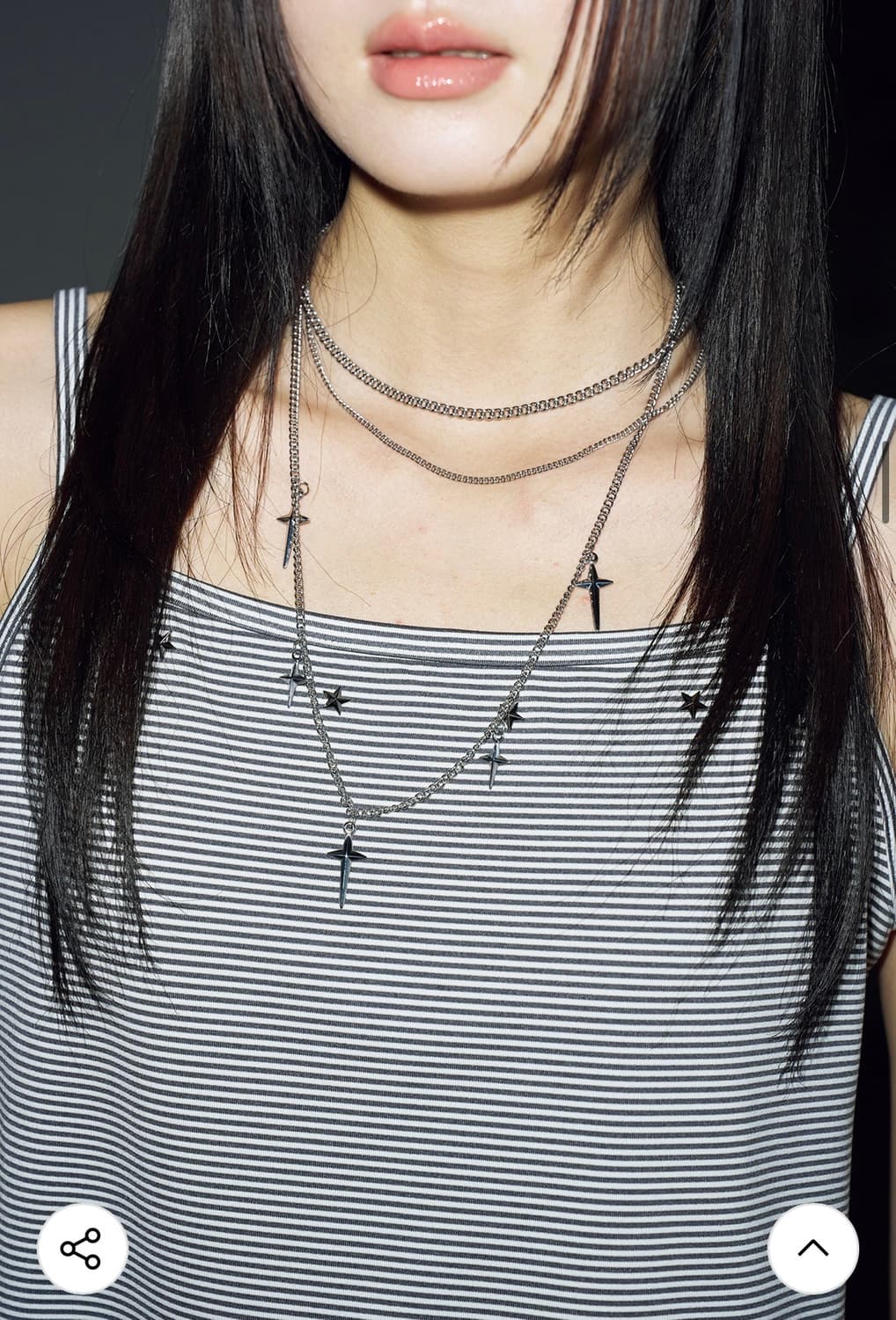 헬레네파리스 쓰리 체인 미니 크로스 네크리스 목걸이 상품이미지1