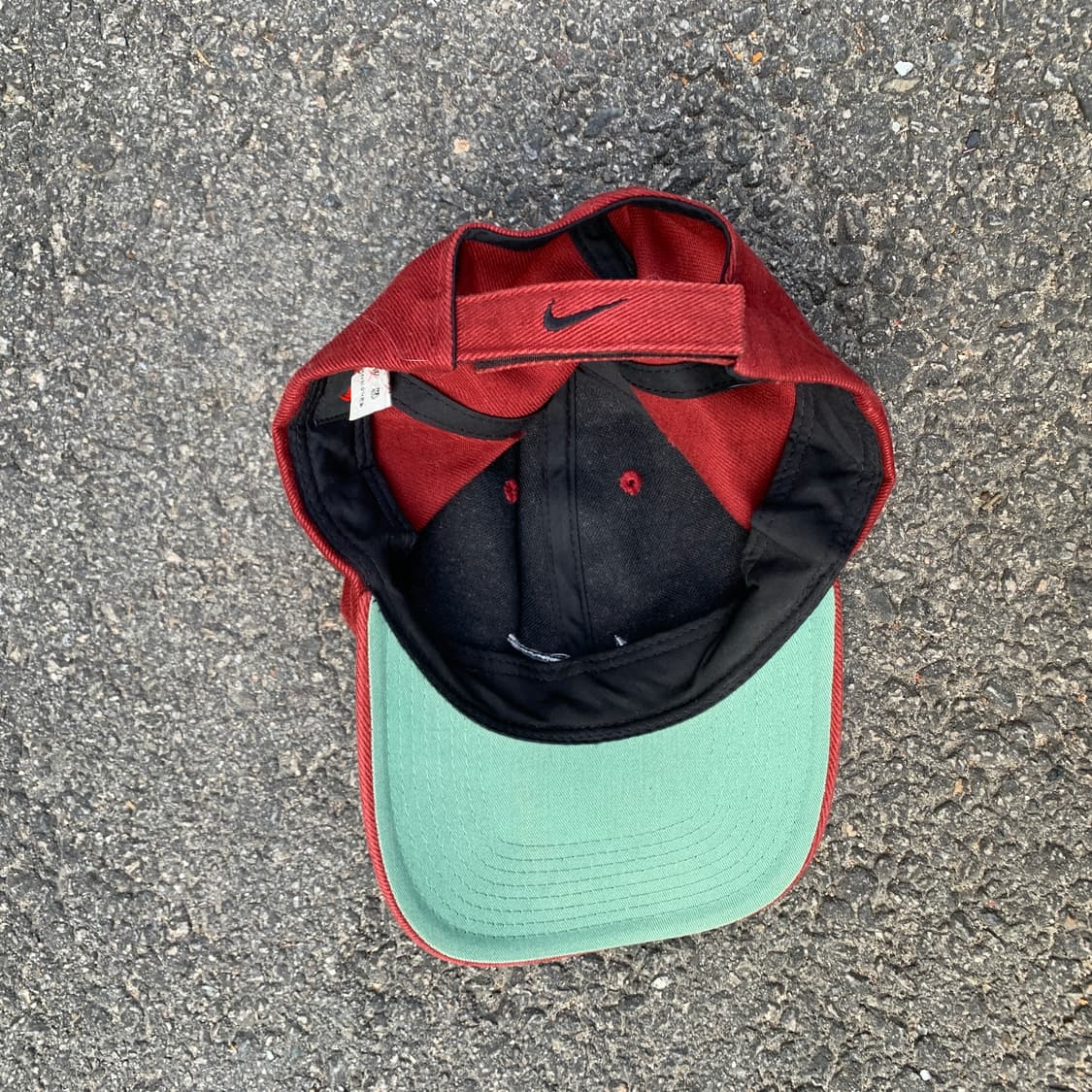 90s 나이키 버건디 볼캡 올드스쿨 스우시 모자 os 상품이미지3