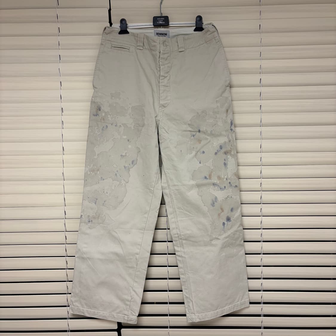 바우와우 25SS 스테인드 페인트 워싱 치노 워크 팬츠 바지 L 상품이미지5