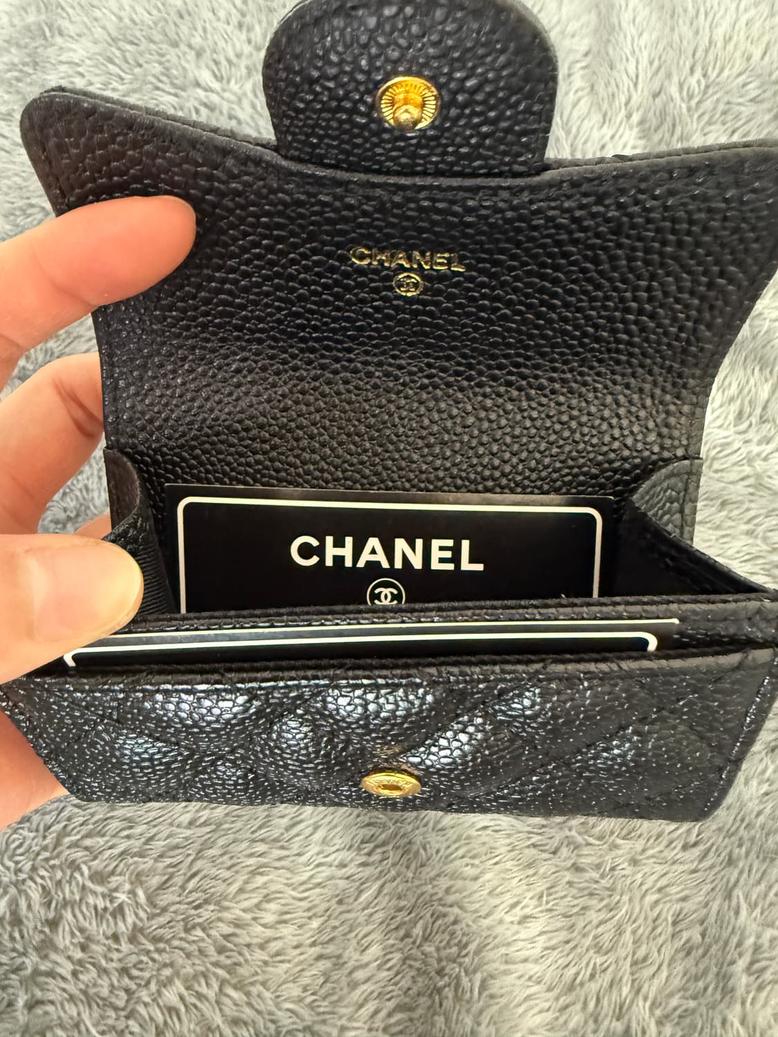 샤넬 캐비어 카드지갑 금장/은장 상품이미지4