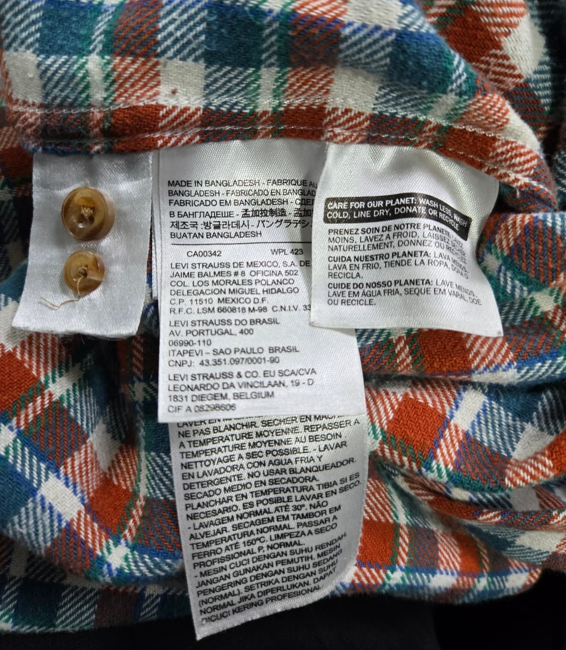 리바이스 스탠다드핏 체크셔츠 체크남방 105 상품이미지8