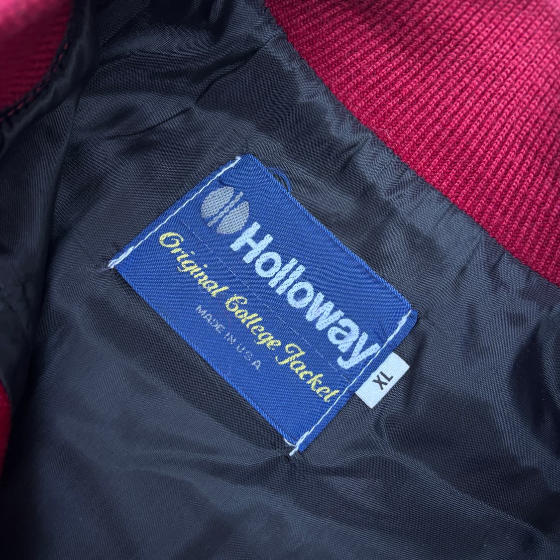 빈티지 올드스쿨 리얼레더 레드 바시티 자켓 상품이미지4