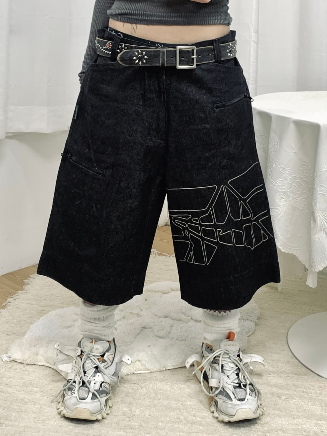 Avirex Black Denim Bermuda Pants 상품이미지1