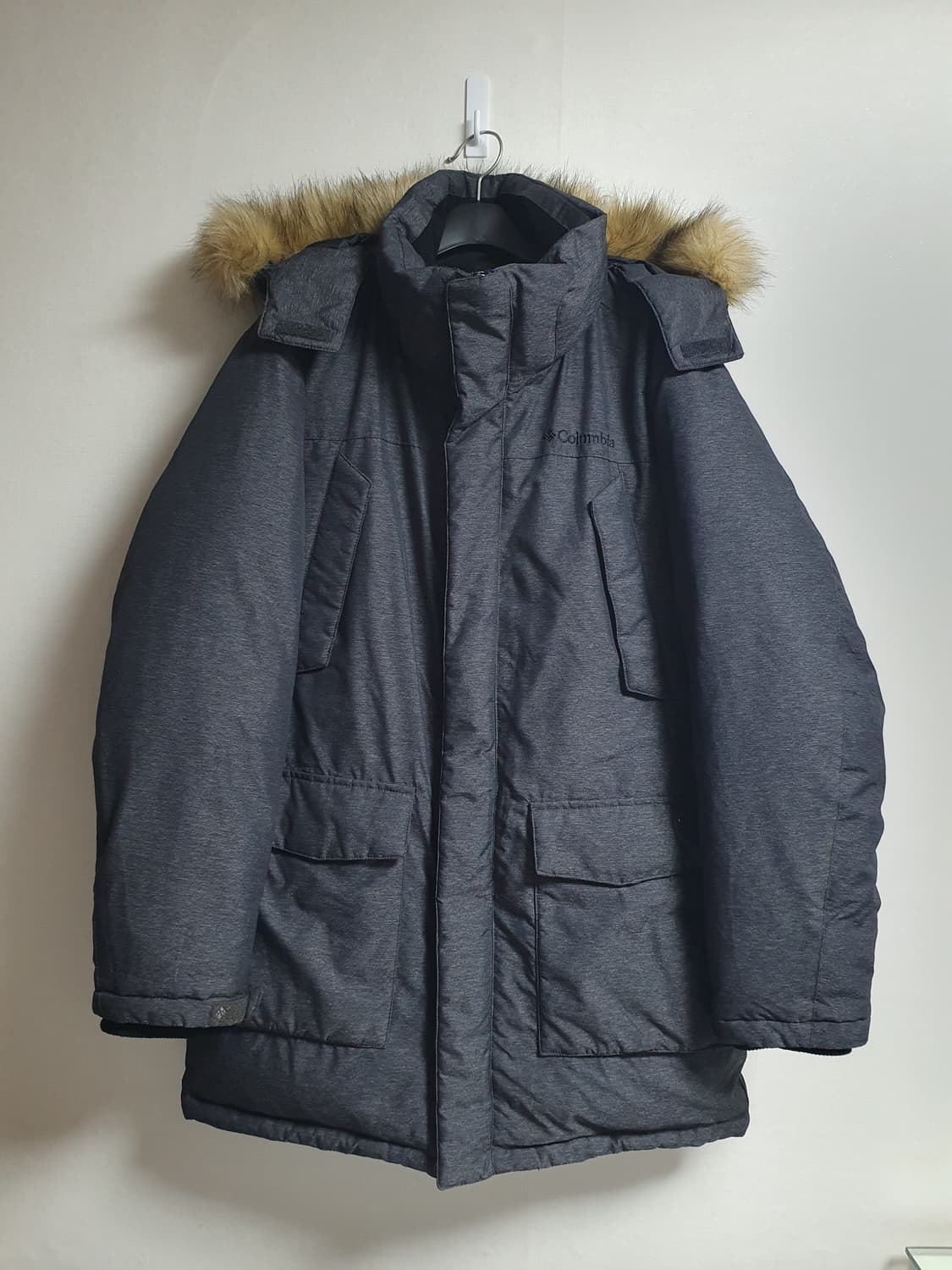 컬럼비아 헤비 덕다운 패딩 멜란지블랙 100 🧊🖤 상품이미지2