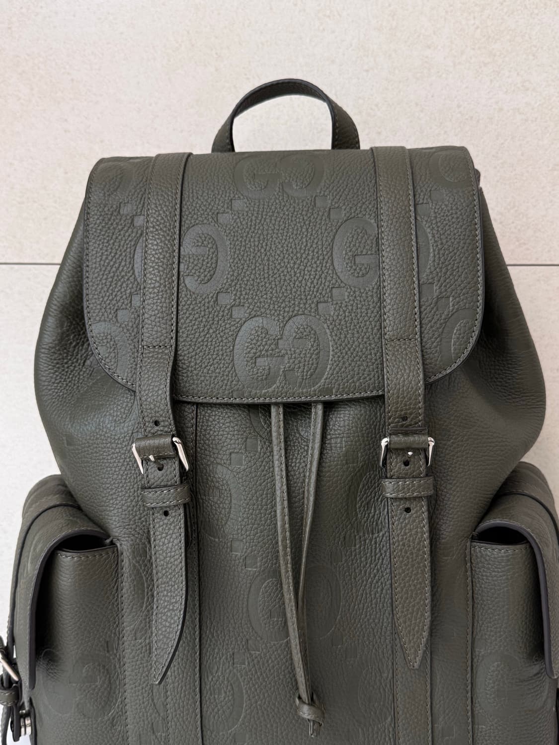 새상품 구찌 GG 점보 라지 백팩 카키 상품이미지2