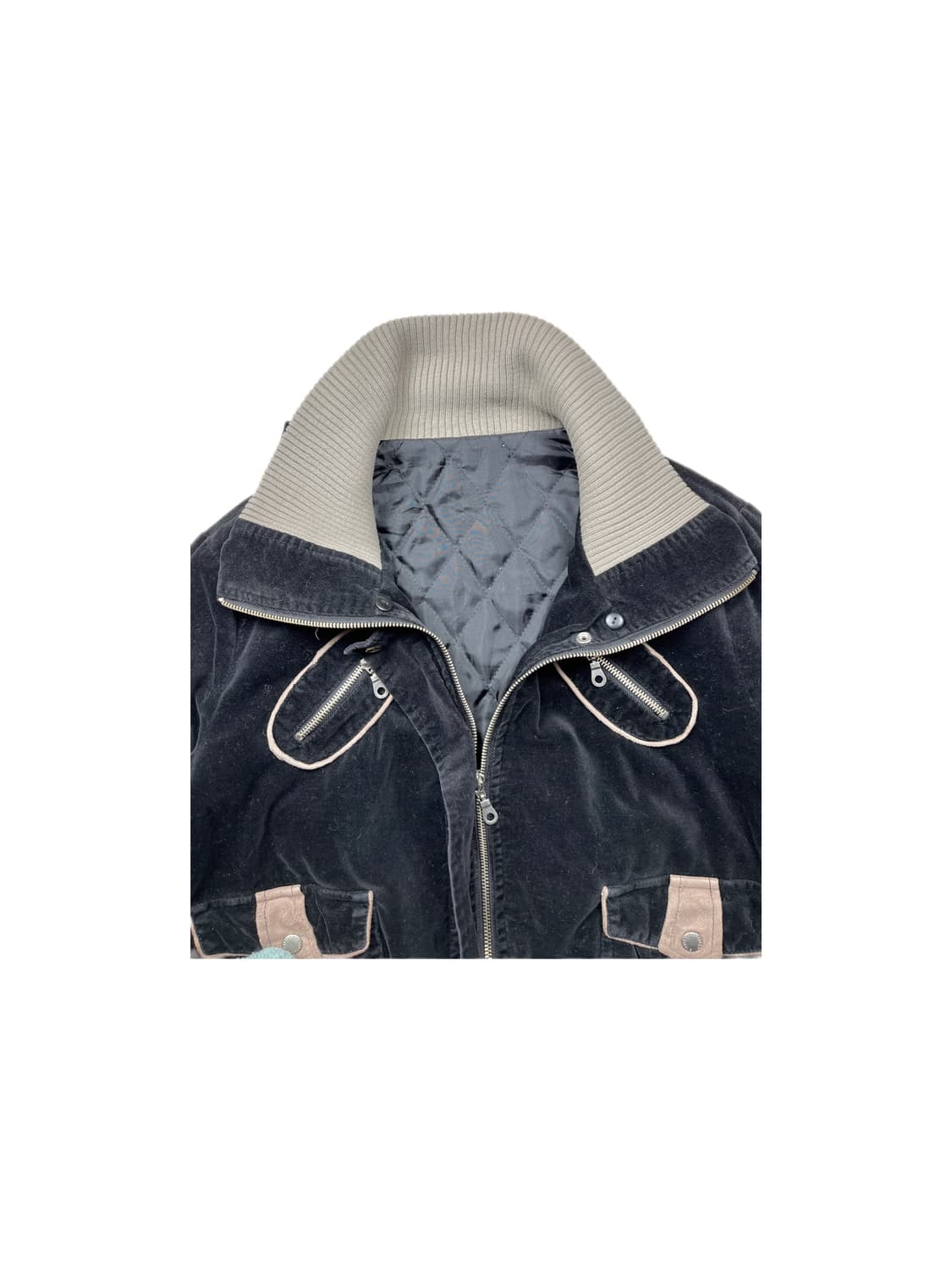 오버핏 벨벳 봄버 자켓 상품이미지3