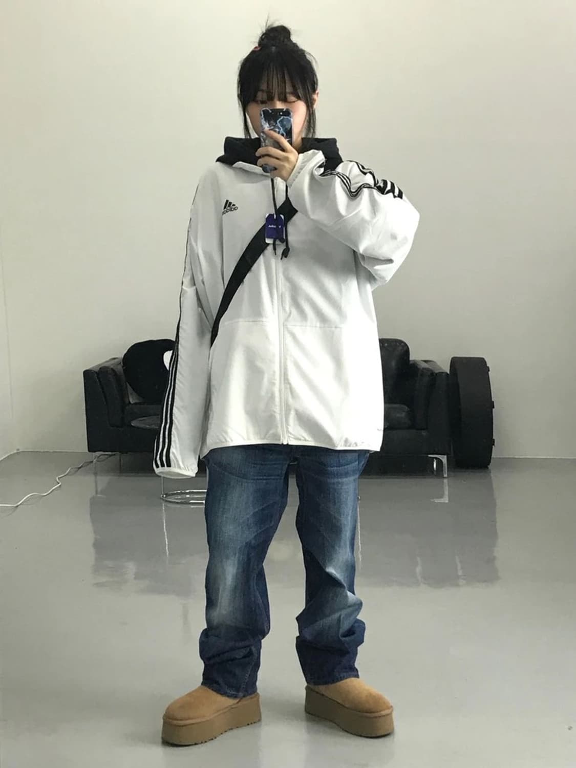 아디다스 화이트 바람막이 상품이미지1