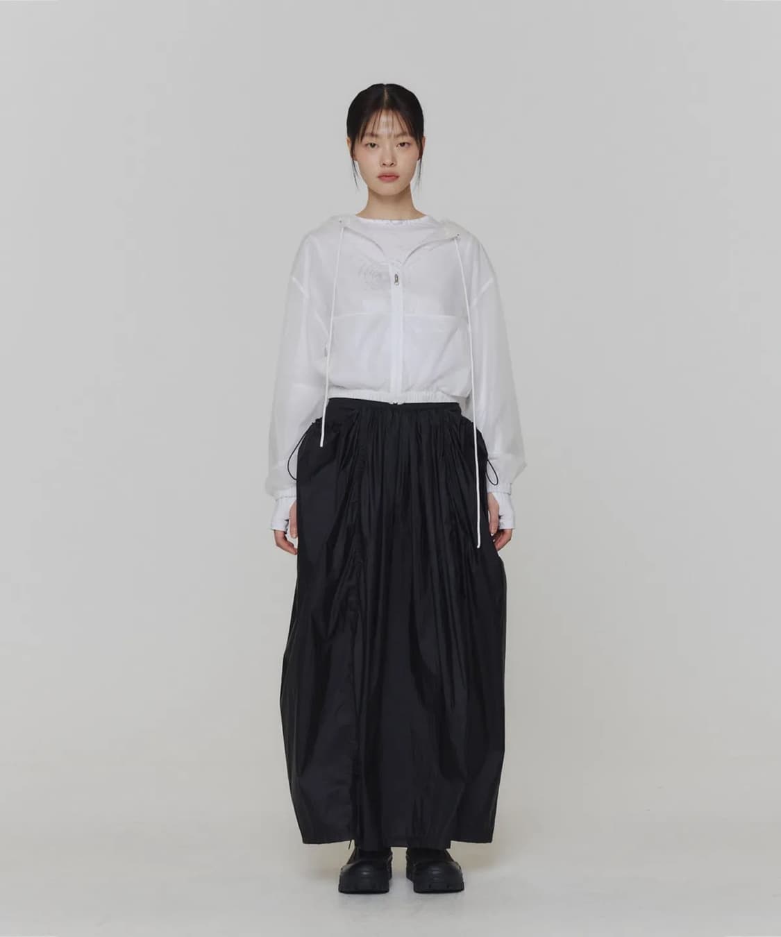 아모멘토 LAYERED SHIRRING SKIRT 스커트 상품이미지1
