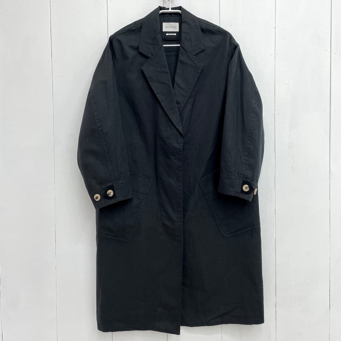 이자벨마랑 에투알 코튼 린넨 싱글 코트 블랙 상품이미지2