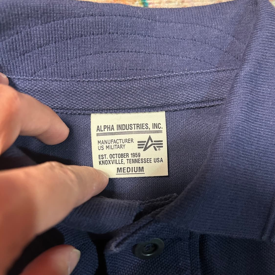 [M] 알파인더스트리 성조기 패치 카라 반팔 상품이미지4