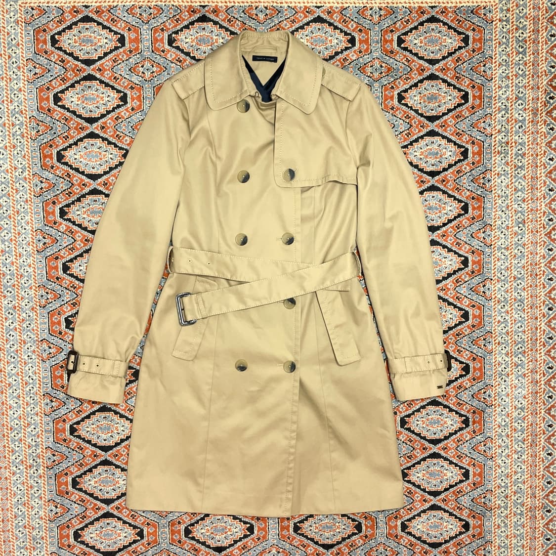 타미힐피거 베이지 더블 롱 트렌치코트 여성M 상품이미지1