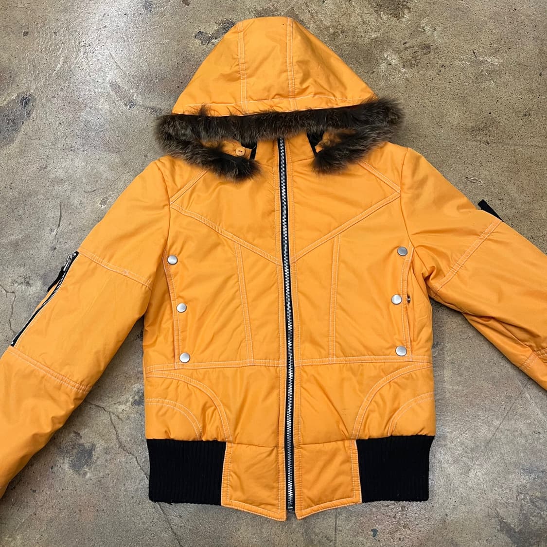 [정품/S] 아르마니 익스체인지 오렌지색 후드 패딩 점퍼 b19 상품이미지3