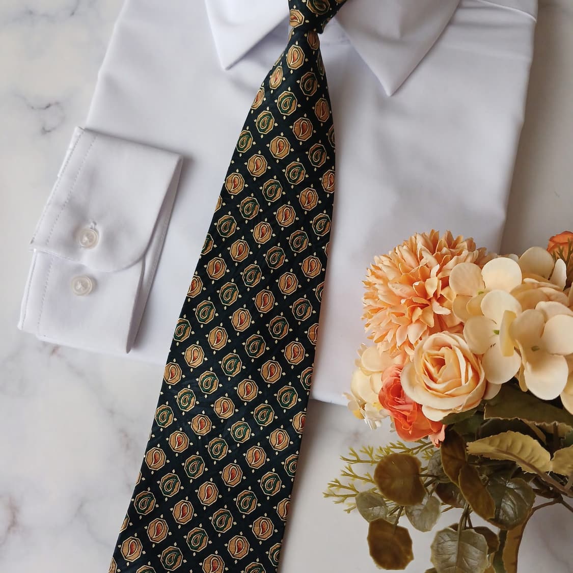 미쏘니 실크 네이비 기하 넥타이 9.5cm A+~A등급 A19503
 상품이미지5