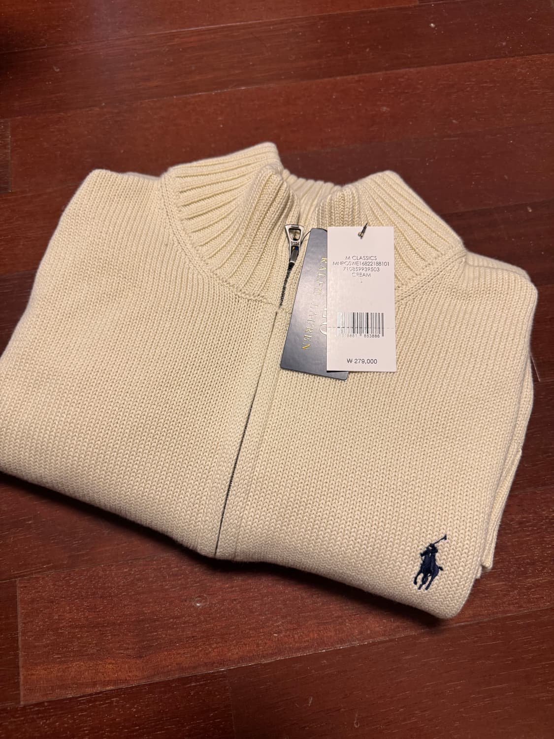 폴로 랄프 로렌 코튼 쿼터 지퍼 스웨터(L) 상품이미지2