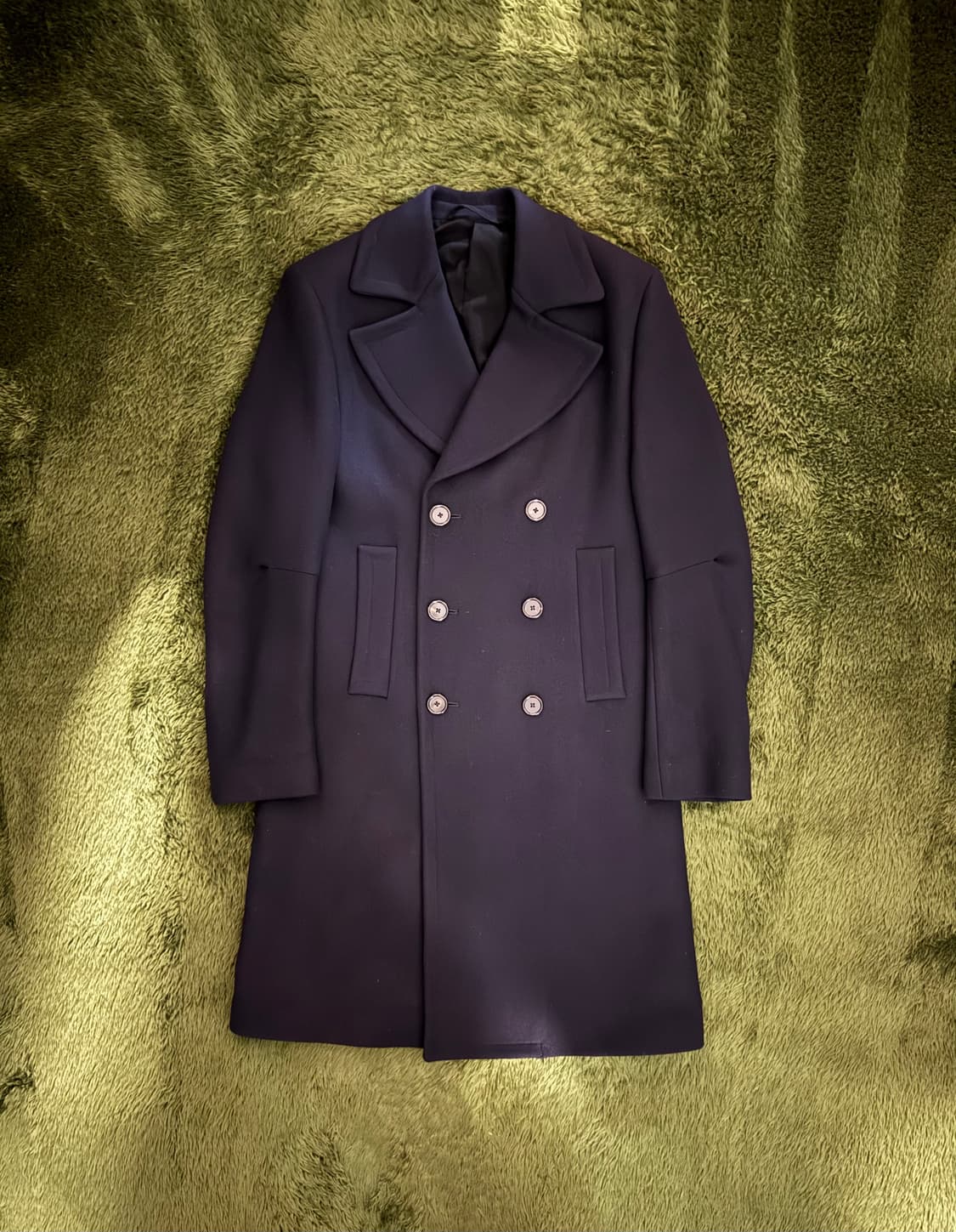 [S] 앤드뮐미스터 더블 브레스티드 플리츠 디테일 울 비스코스 코트 상품이미지1