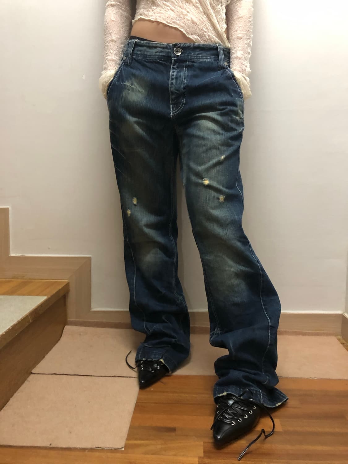 빈티지 데님 워싱 팬츠 상품이미지2