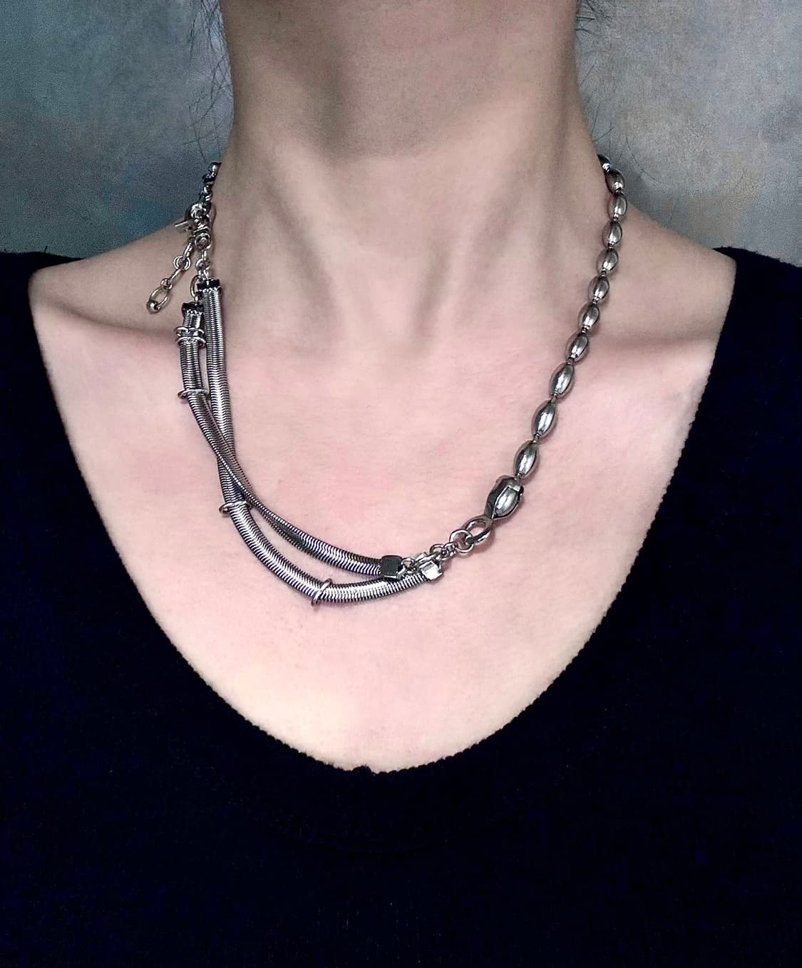 Orange Mix Chain Necklace 상품이미지2