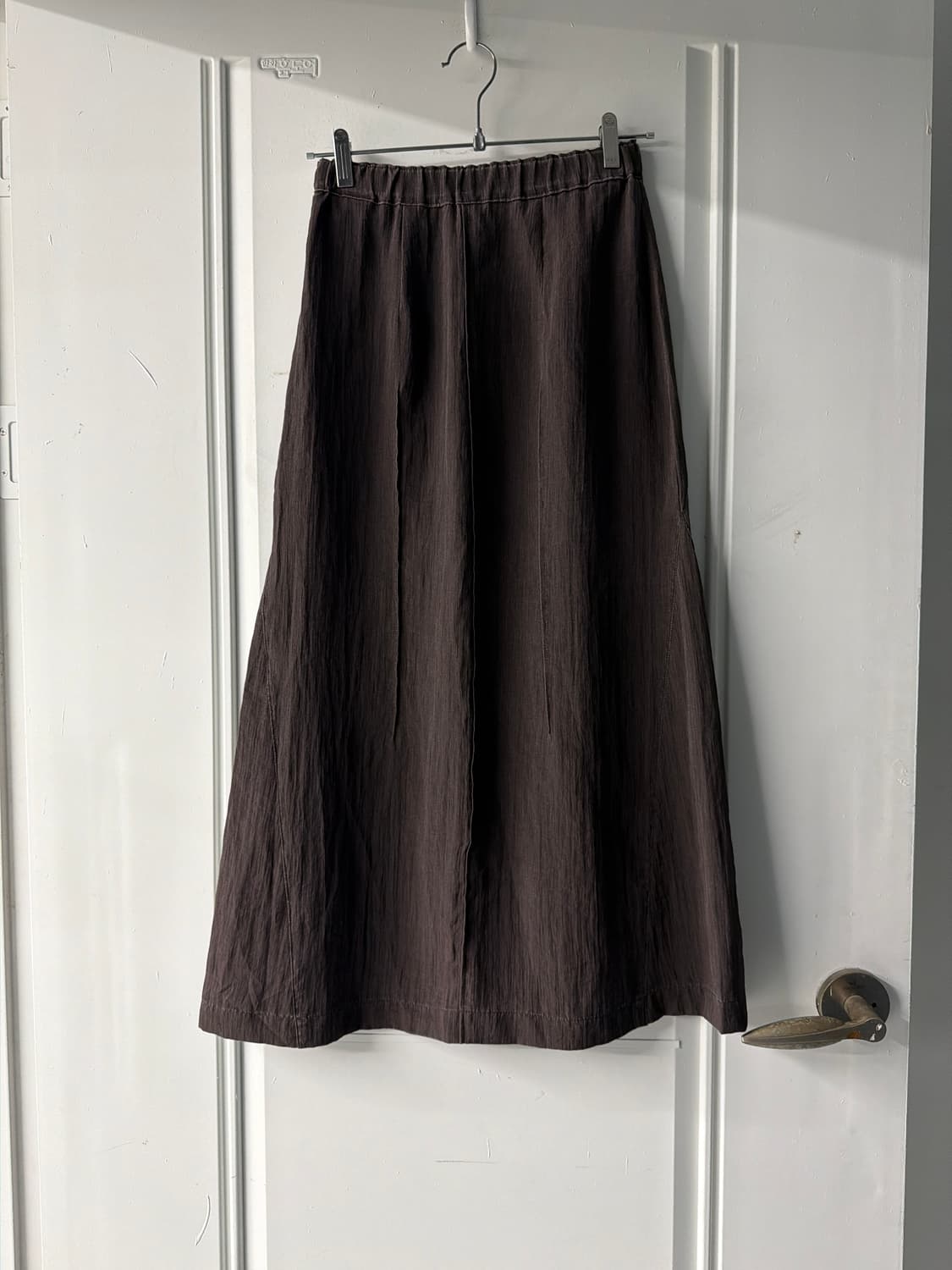 일본빈티지 브라운 글로시 롱스커트 상품이미지4