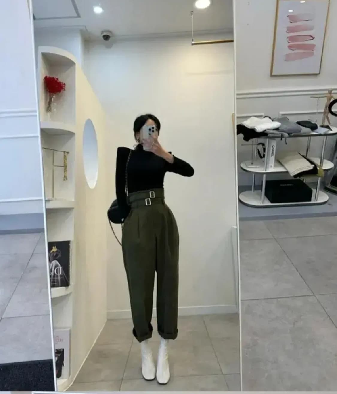 코듀로이골덴스판투벨트핀턱밴딩팬츠스판y2k바지세트하이웨스트와이드슬랙스롤업 상품이미지3
