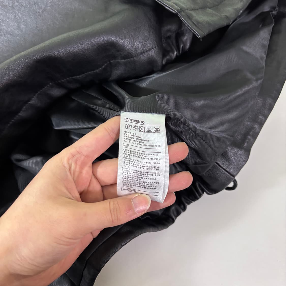 L 105 파르티멘토 블랙 레더자켓 상품이미지7