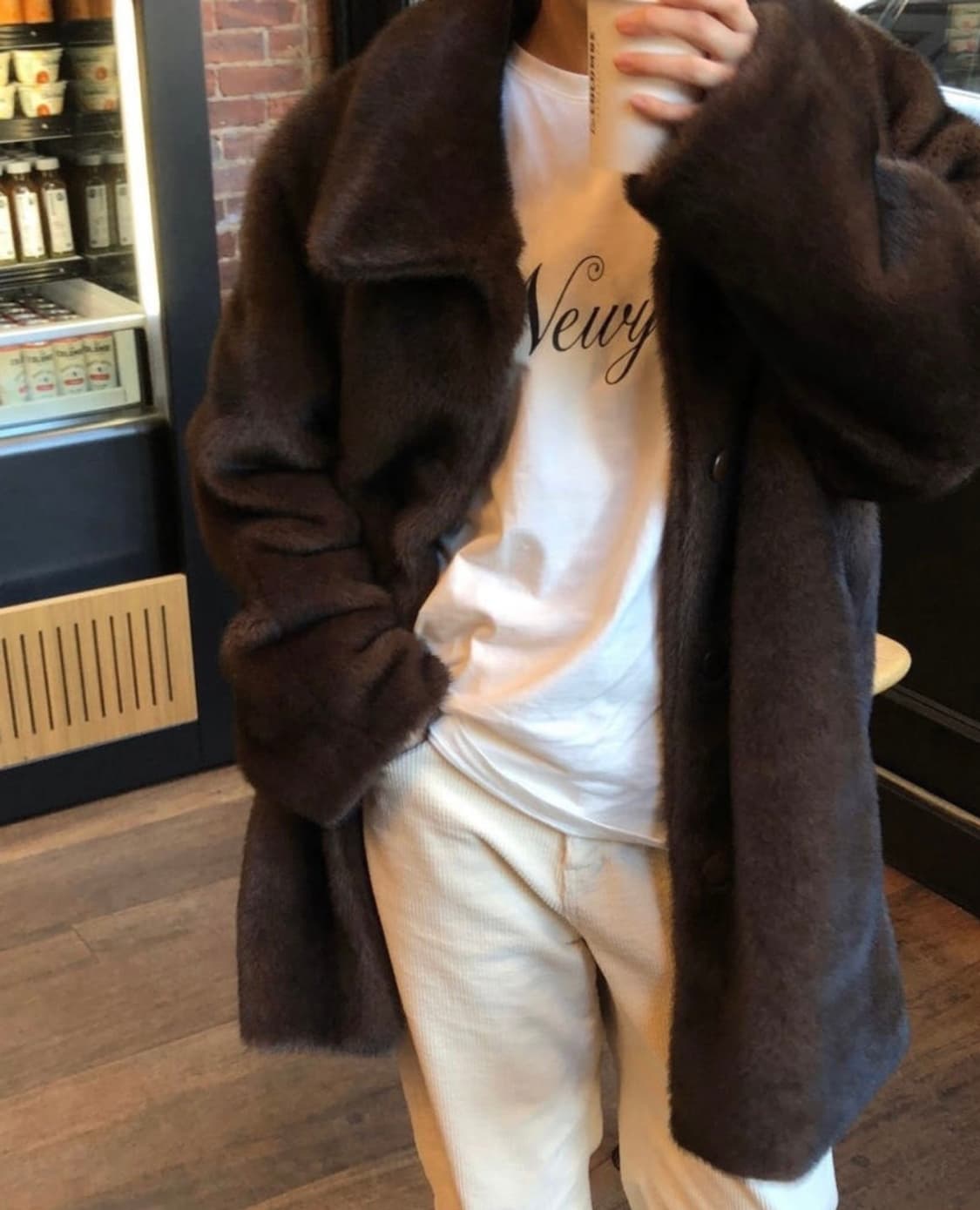 (새상품)파운더스 울먼 하프 퍼 코트 상품이미지2