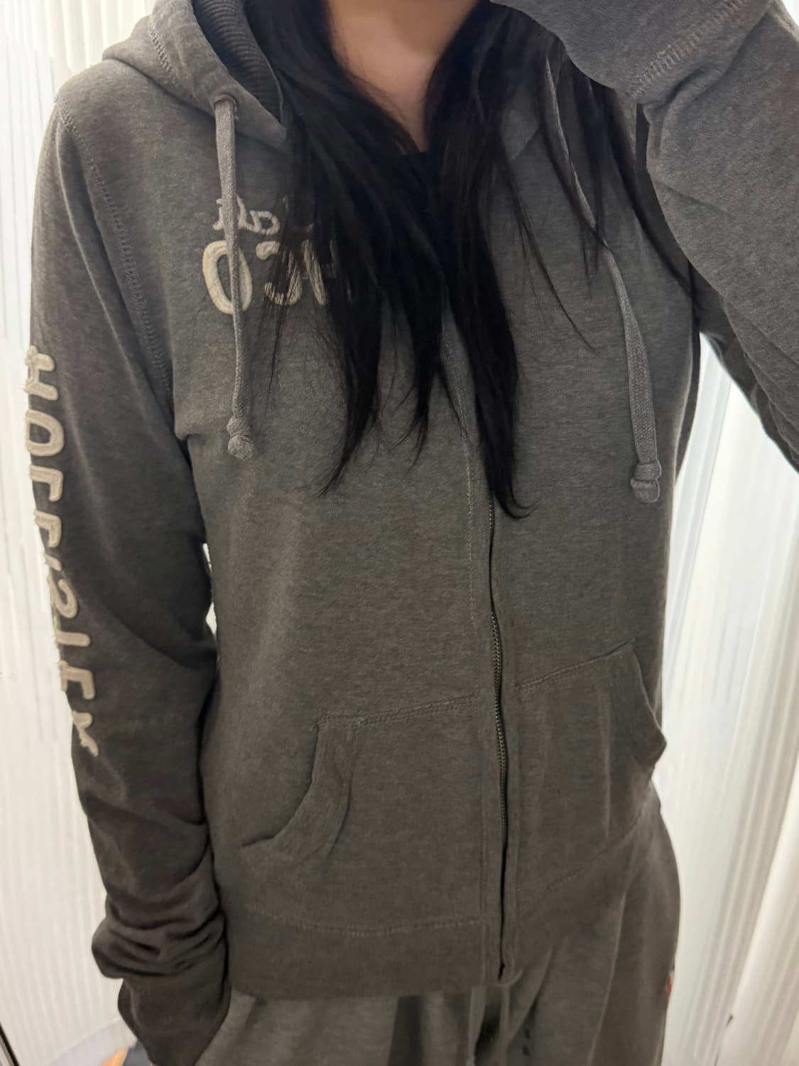 대장템 슬림핏 홀리스터 그레이 후드집업 L 상품이미지1