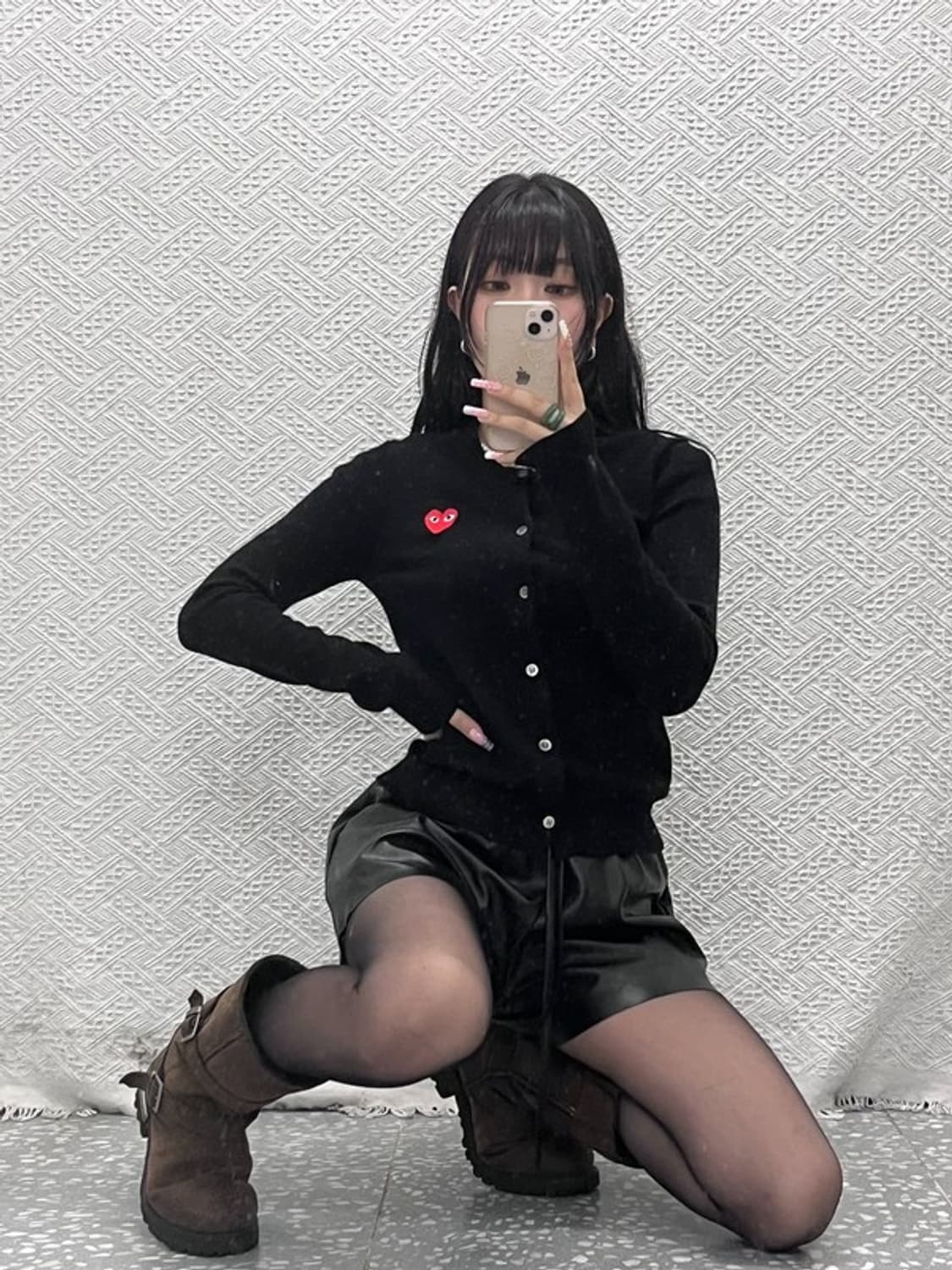 꼼데가르송 빈티지 캐주얼 키치 슬림핏 하트와펜 울 가디건 M C12499 상품이미지1