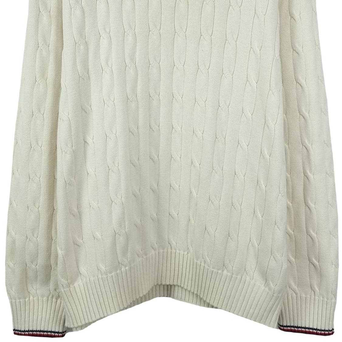[타미힐피거] 로고 자수 케이블 꽈배기 니트 아이보리 M18899 상품이미지5