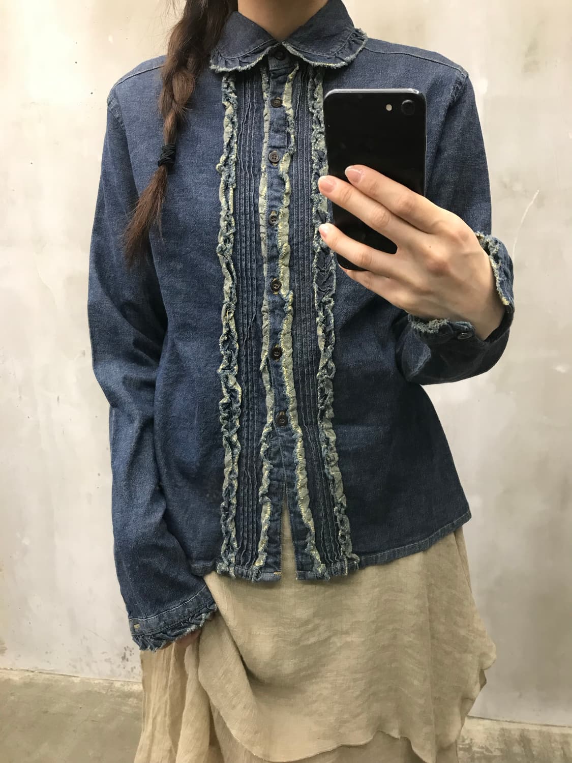 Cosby frill denim shirt 상품이미지8