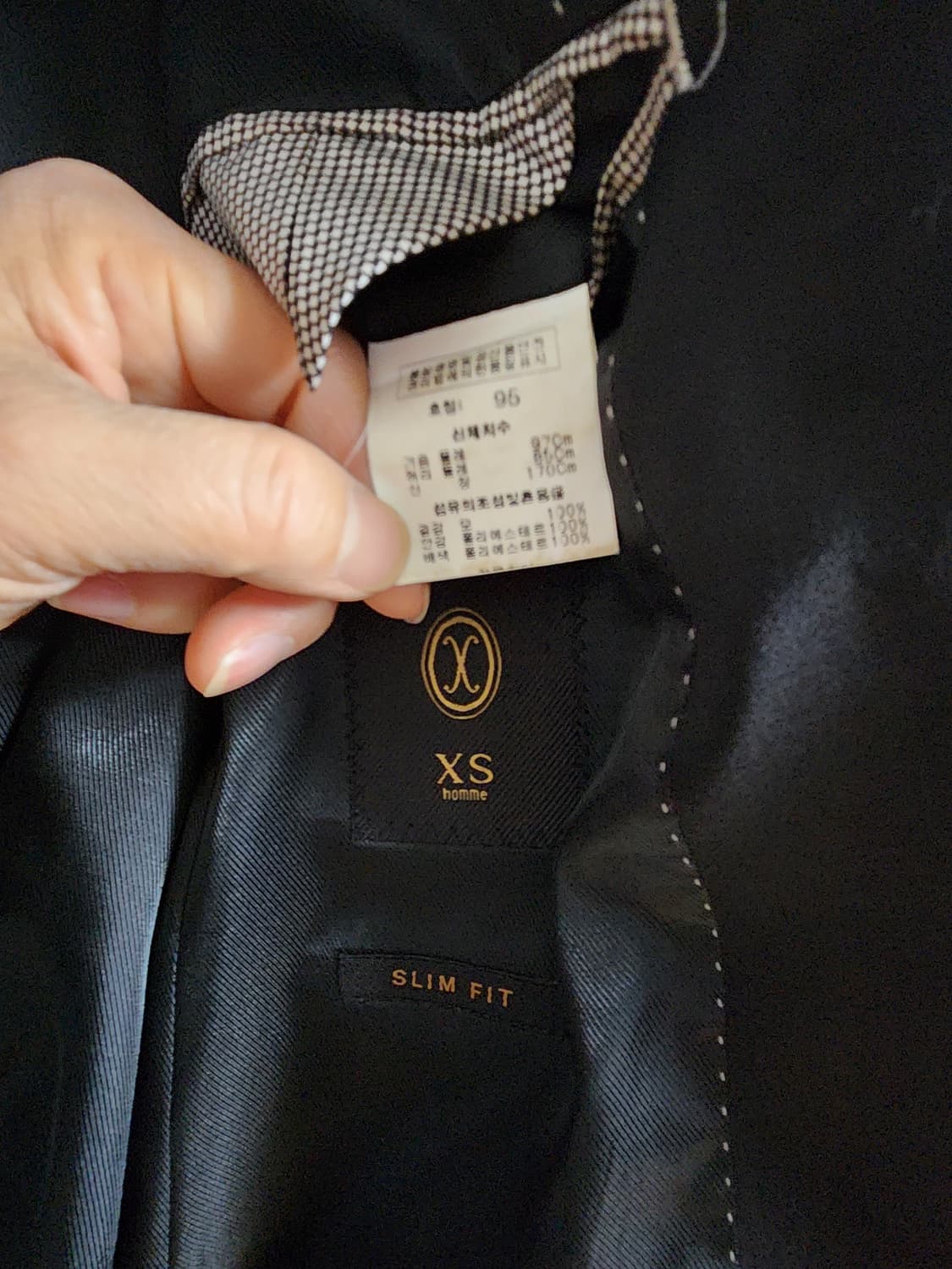 XS homme 블랙 정장 자켓 95 상품이미지7