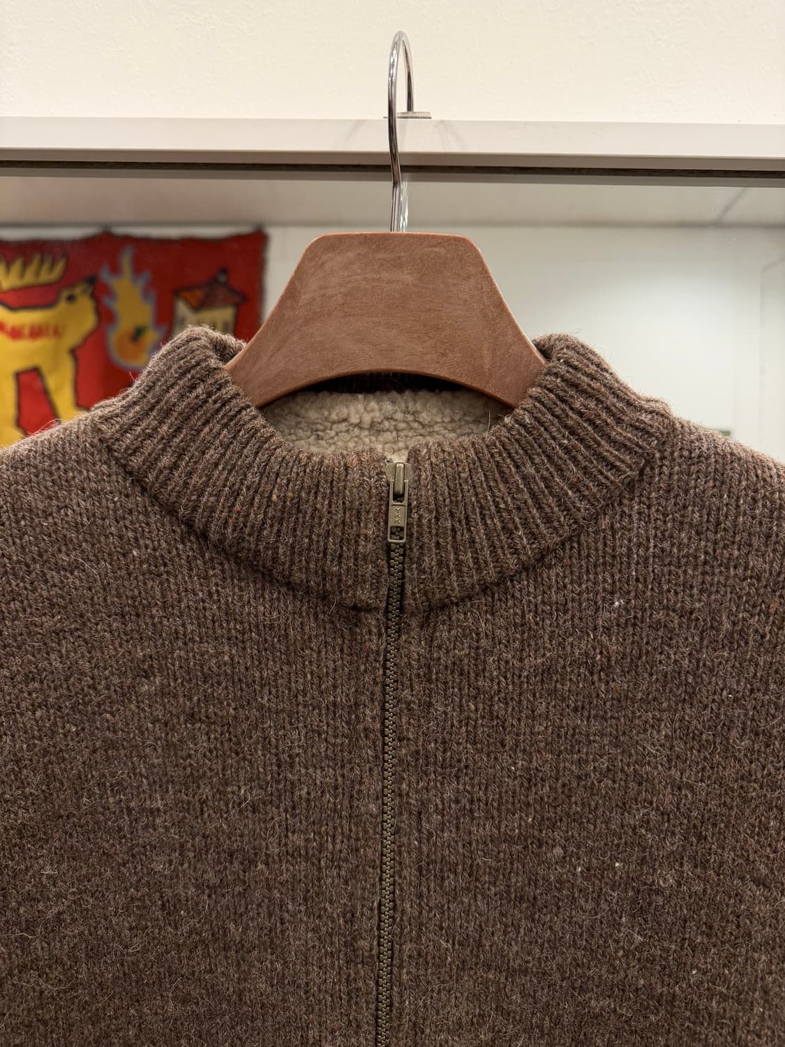 90s Bert Pulitzer 빈티지 쉐르파 울 보카시 니트 집업 상품이미지3