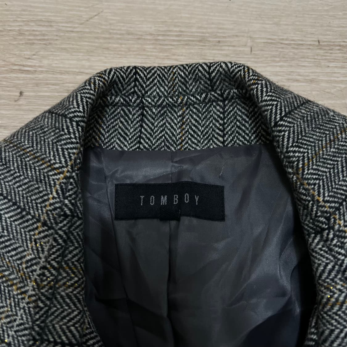 스튜디오 톰보이 여성 헤링본 코트 [그레이] 85-92-160 상품이미지4