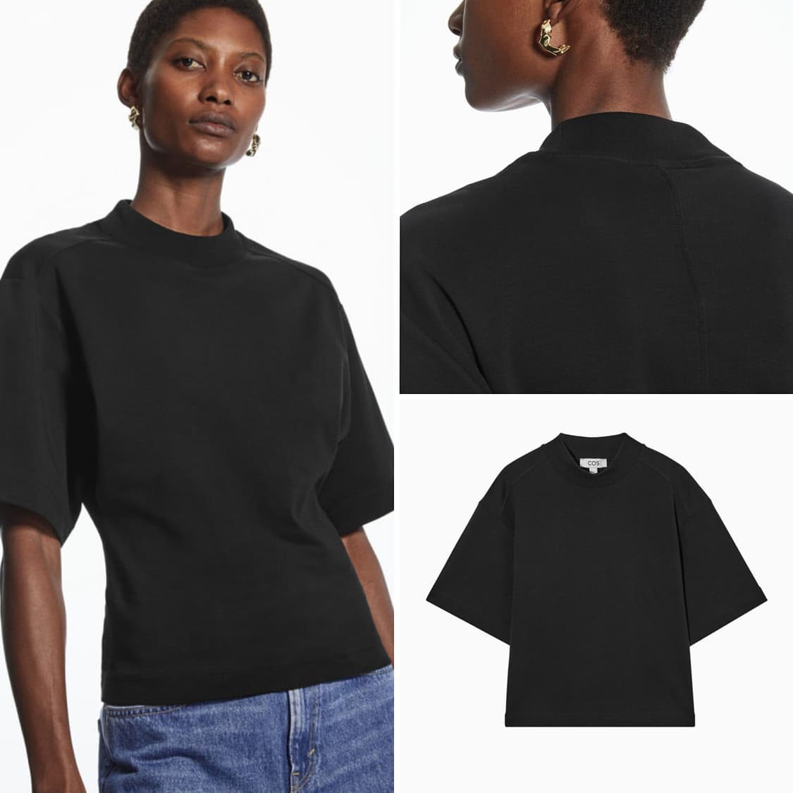 코스 COS 박시핏 모크넥 반팔 티셔츠 상품이미지2