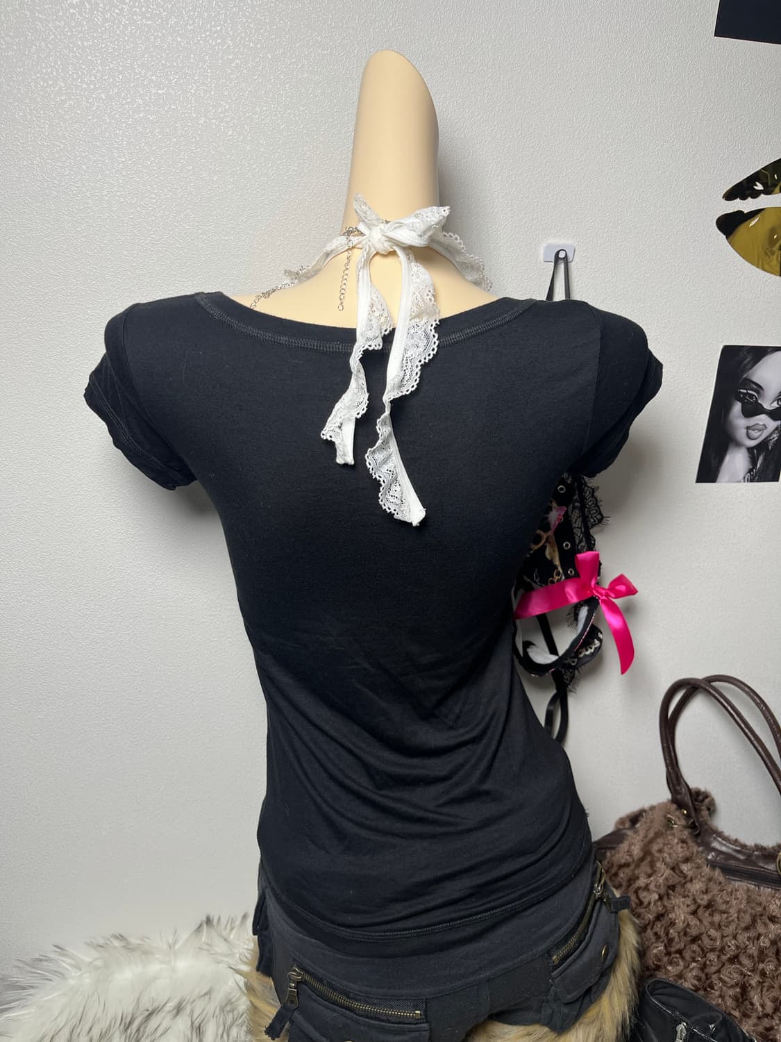 Armani Exchange 글리터 큐빅 반팔티 블랙 상품이미지3