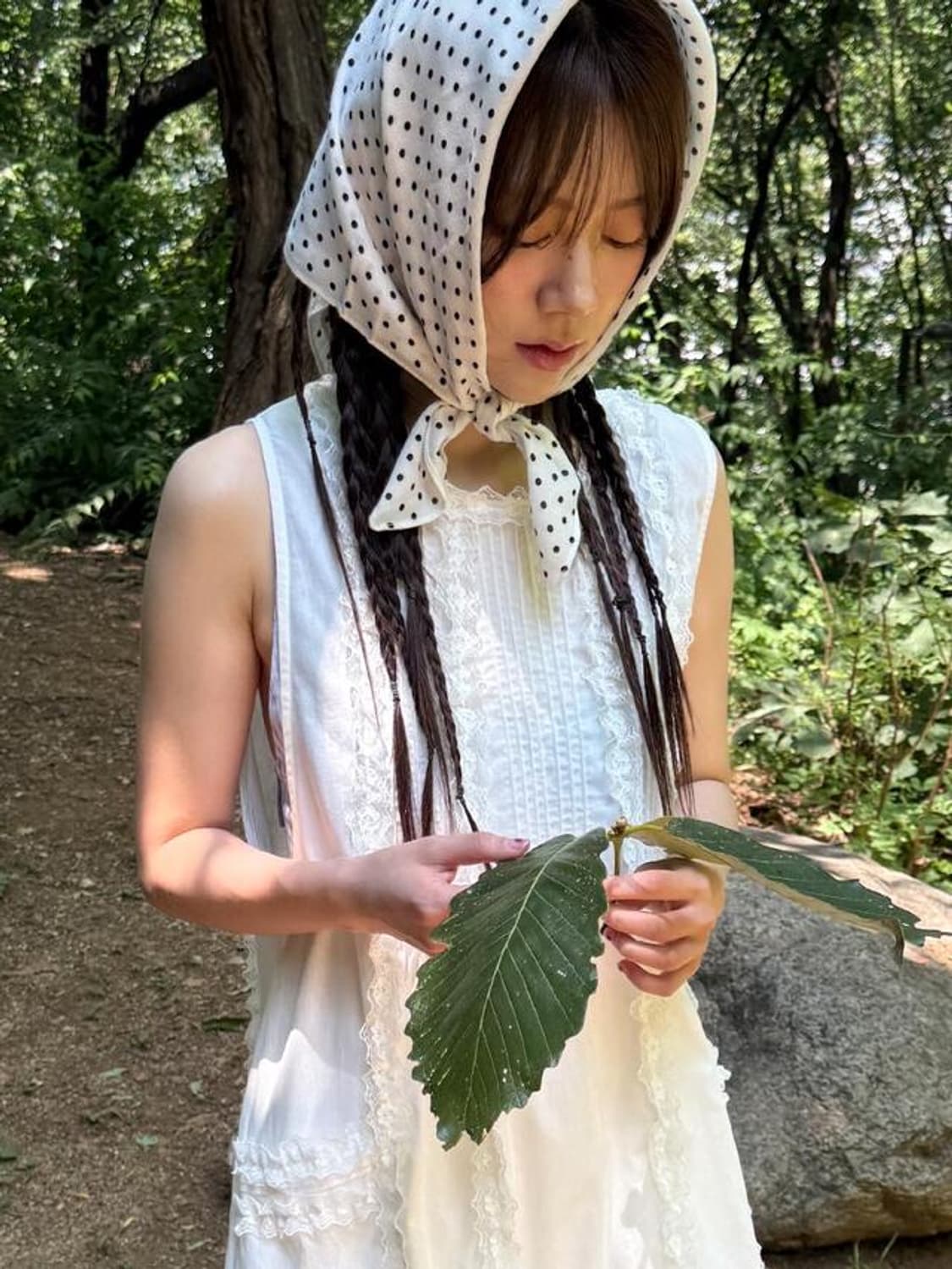 어나더랭귀지 포레스트 에이프런 드레스 아이보리 상품이미지3