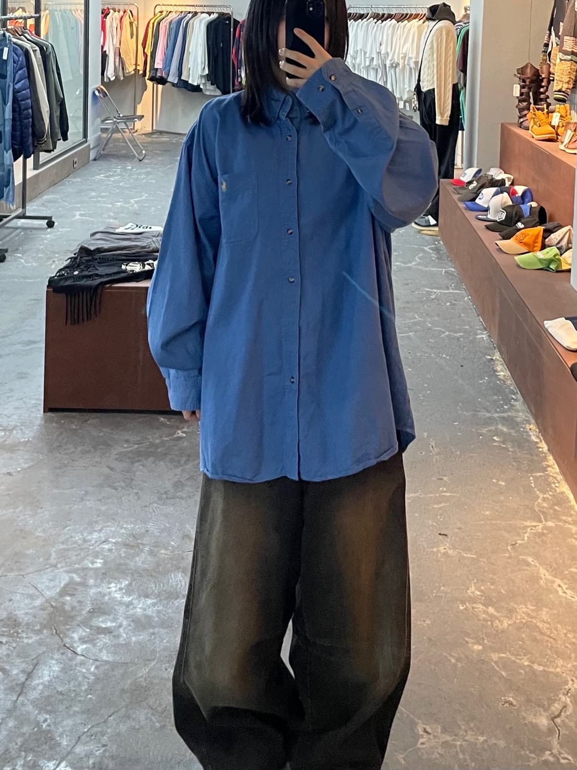 폴로 랄프로렌 오버핏 블루 옥스포드 셔츠 H1033 상품이미지1