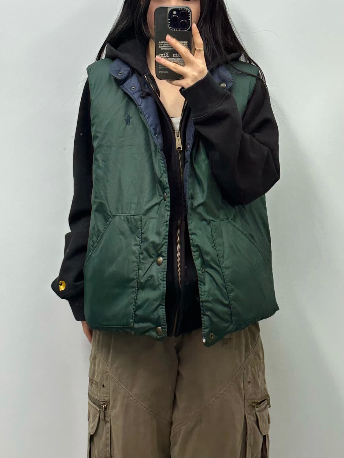 폴로 랄프로렌 네이비 카키 리버시블 조끼 패딩 상품이미지1