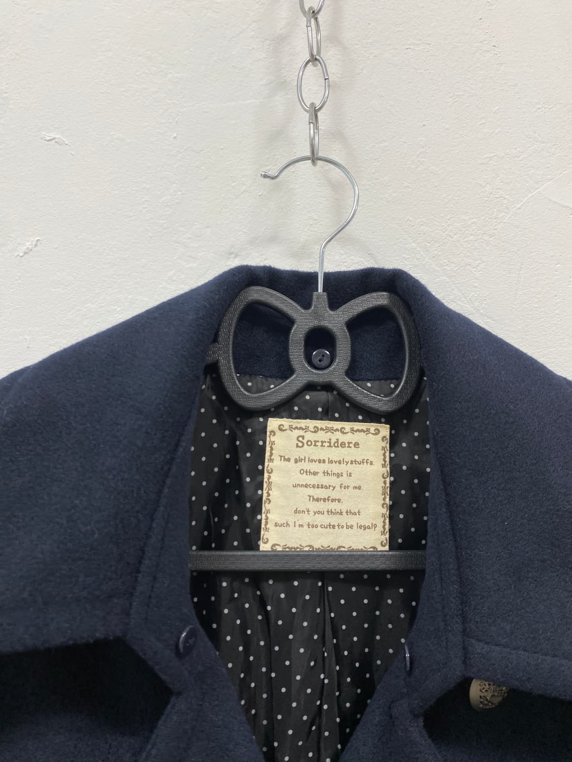 [SORRIDERE] 소리데레 도쿄 걸 네이비 숏코트 상품이미지7